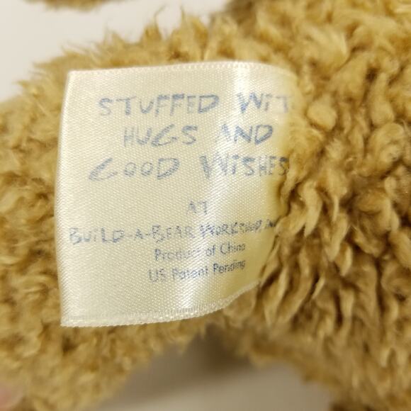 Build A Bear BAB Tan Curly Bear Plush Stuffed Animal Toy Faux Leather Paws Vtg - Picture 6 of 8